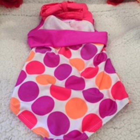 LOVE U LOTS WHITE MULTI-COLOR 1 PIECE SWIMWEAR - Picture 8 of 8